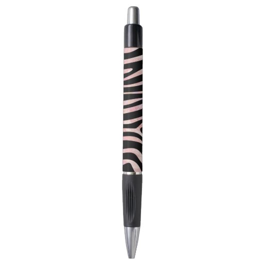 Zebra Black und Pink Print Kugelschreiber (Vorderseite Vertikal)