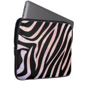 Zebra Black und Pink Print Laptopschutzhülle (Vorne Rechts)
