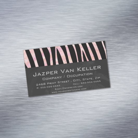 Zebra Black und Pink Print Magnetische Visitenkarte (Beispiel)