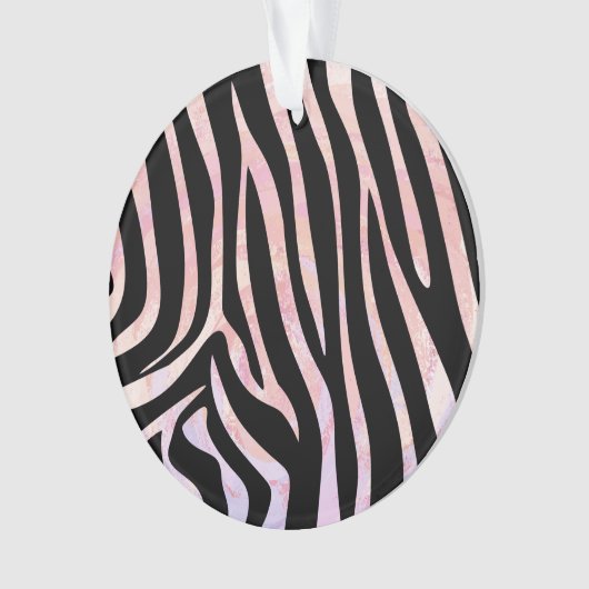 Zebra Black und Pink Print Ornament (Vorderseite)