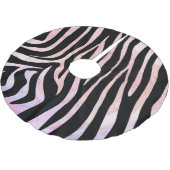 Zebra Black und Pink Print Polyester Weihnachtsbaumdecke (Schrägansicht)