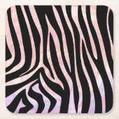 Zebra Black und Pink Print Rechteckiger Pappuntersetzer (Vorderseite)