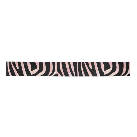 Zebra Black und Pink Print Satinband (Vorderseite)