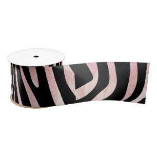Zebra Black und Pink Print Satinband