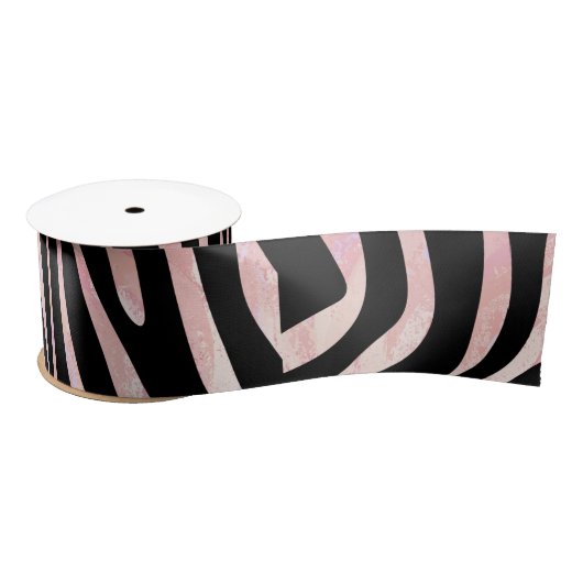 Zebra Black und Pink Print Satinband (Spule)