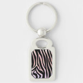 Zebra Black und Pink Print Schlüsselanhänger (Vorderseite)
