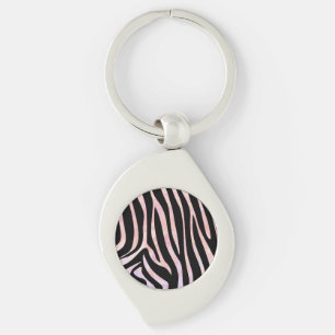 Zebra Black und Pink Print Schlüsselanhänger