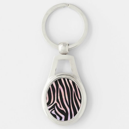 Zebra Black und Pink Print Schlüsselanhänger (Vorderseite)