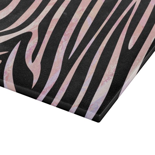 Zebra Black und Pink Print Schneidebrett (Ecke)