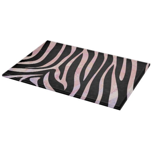 Zebra Black und Pink Print Schneidebrett (Ecke)