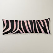 Zebra Black und Pink Print Seitenschläferkissen (Rückseite)