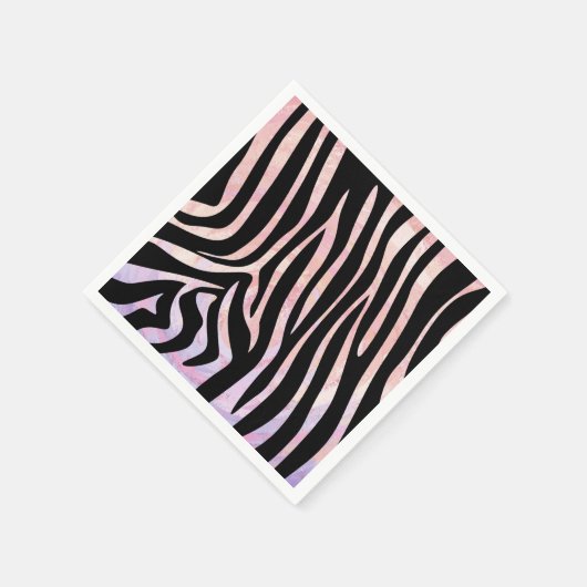 Zebra Black und Pink Print Serviette (Ecke)