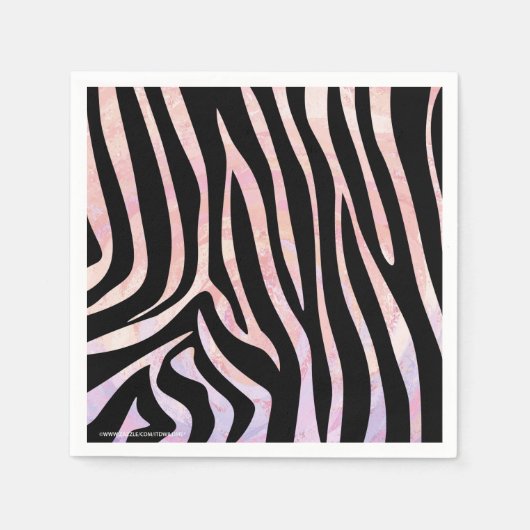 Zebra Black und Pink Print Serviette (Vorderseite)