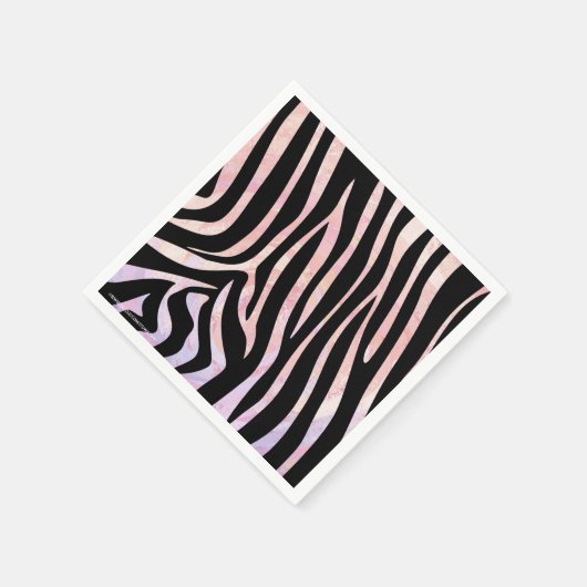 Zebra Black und Pink Print Serviette (Ecke)
