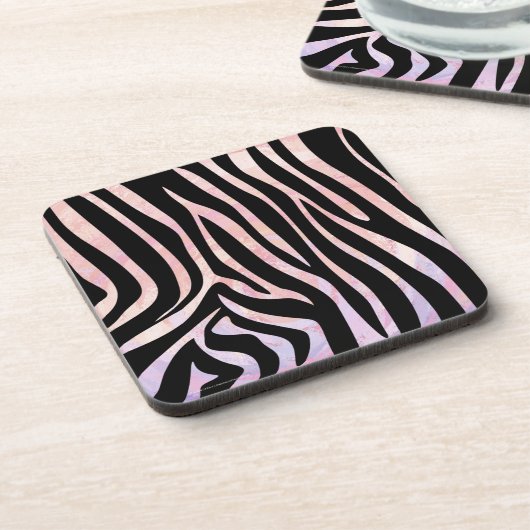 Zebra Black und Pink Print Untersetzer (Linke Seite)