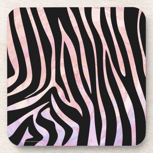 Zebra Black und Pink Print Untersetzer (Vorderseite)
