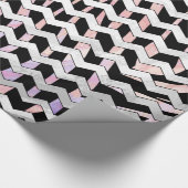 Zebra Black und Pink Zickzack Geschenkpapier (Ecke)
