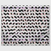Zebra Black und Pink Zickzack Geschenkpapier (Flach)