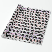 Zebra Black und Pink Zickzack Geschenkpapier (Ungerollt)