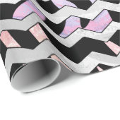 Zebra Black und Pink Zickzack Geschenkpapier (Rolleneckpunkt)