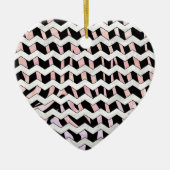 Zebra Black und Pink Zickzack Keramikornament (Vorne)