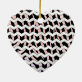 Zebra Black und Pink Zickzack Keramikornament (Hinten)