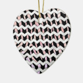 Zebra Black und Pink Zickzack Keramikornament (Links)