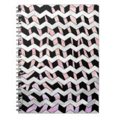 Zebra Black und Pink Zickzack Notizblock (Vorderseite)