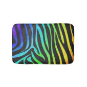 Zebra Black und Rainbow Print Badematte (Vorderseite)