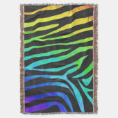 Zebra Black und Rainbow Print Decke (Vorderseite Vertikal)