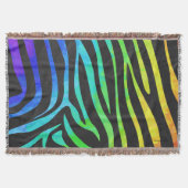 Zebra Black und Rainbow Print Decke (Vorderseite)