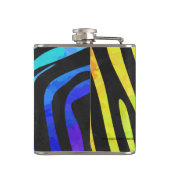 Zebra Black und Rainbow Print Flachmann (Rückseite)