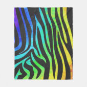 Zebra Black und Rainbow Print Fleecedecke (Vorderseite)