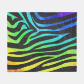 Zebra Black und Rainbow Print Fleecedecke (Vorderseite (Horizontal))