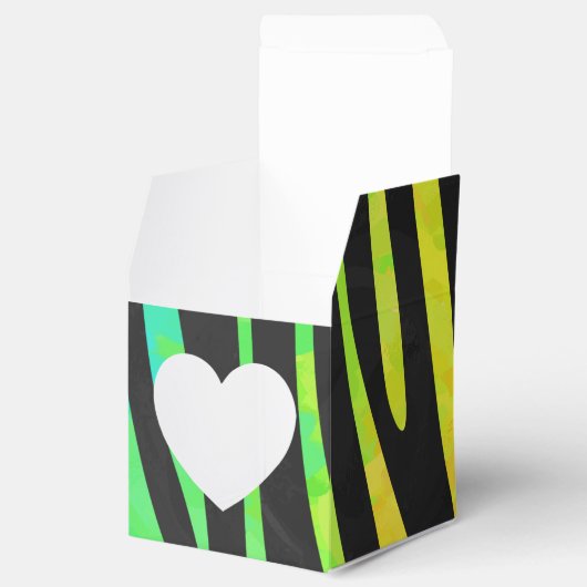 Zebra Black und Rainbow Print Geschenkschachtel (Geöffnet)
