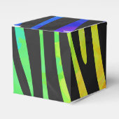 Zebra Black und Rainbow Print Geschenkschachtel (Vorderseite)