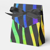Zebra Black und Rainbow Print Geschenkschachtel (Vorderseite)