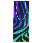 Zebra Black und Rainbow Print Geschenktüte Für Weinflaschen (Rückseite)