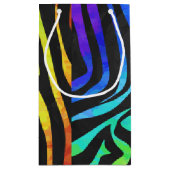 Zebra Black und Rainbow Print Kleine Geschenktüte (Rückseite)