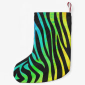 Zebra Black und Rainbow Print Kleiner Weihnachtsstrumpf (Rückseite)
