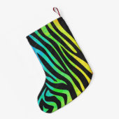 Zebra Black und Rainbow Print Kleiner Weihnachtsstrumpf (Rückseite (Hängend))