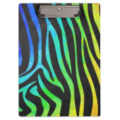 Zebra Black und Rainbow Print Klemmbrett (Vorderseite)