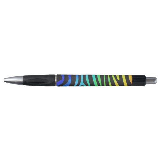 Zebra Black und Rainbow Print Kugelschreiber (Vorderseite)