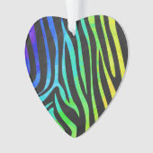 Zebra Black und Rainbow Print Ornament (Vorderseite)