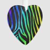 Zebra Black und Rainbow Print Ornament (Vorderseite)