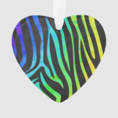 Zebra Black und Rainbow Print Ornament (Rückseite)