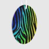 Zebra Black und Rainbow Print Ornament (Vorderseite)
