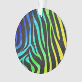 Zebra Black und Rainbow Print Ornament (Vorderseite)