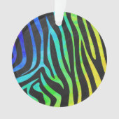 Zebra Black und Rainbow Print Ornament (Vorderseite)