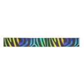 Zebra Black und Rainbow Print Satinband (Vorderseite)